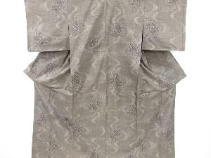 リサイクル　流水に源氏車模様織り出し本場泥大島紬着物(9マルキ)